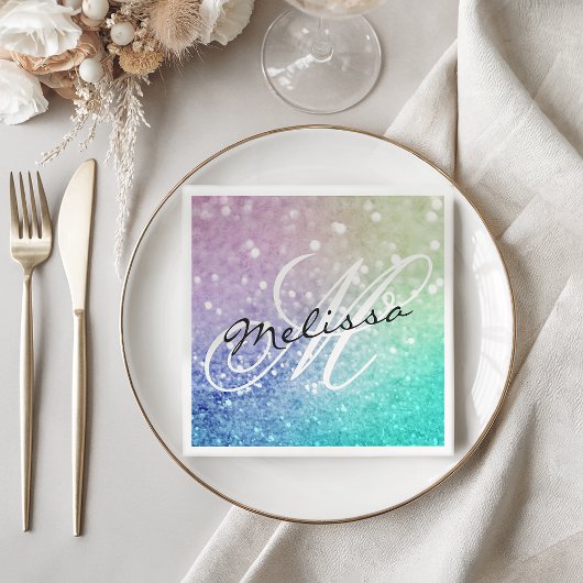 Serviette En Papier Parties scintillant Bokeh Glamour Élégant