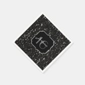 Serviette En Papier Parties scintillant brillante noire et blanche Dou (Coin)