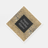 Serviette En Papier Parties scintillant brillante noire or Sparkle Zeb (Coin)