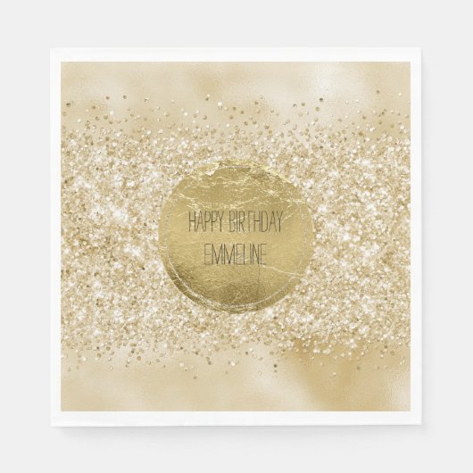 Serviette En Papier Parties scintillant brillante or jaune (Devant)