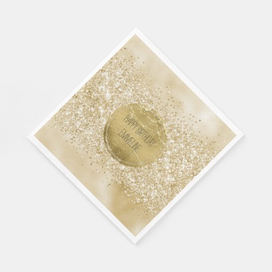 Serviette En Papier Parties scintillant brillante or jaune (Coin)