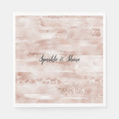 Serviette En Papier Parties scintillant brillante rose (Devant)