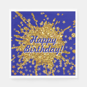 Serviette En Papier Parties scintillant brillante rose or amusant graf