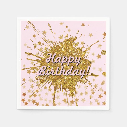 Serviette En Papier Parties scintillant brillante rose or amusant graf (Devant)