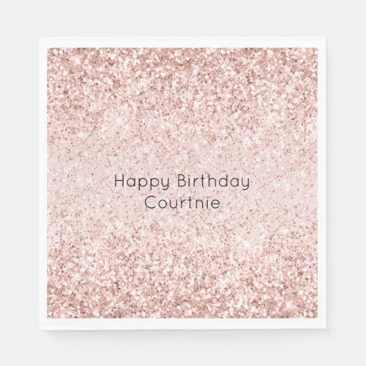 Serviette En Papier Parties scintillant brillante rose pâle (Devant)