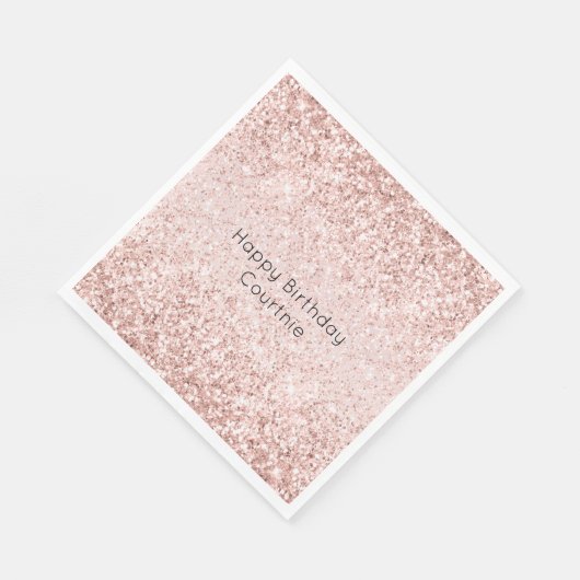 Serviette En Papier Parties scintillant brillante rose pâle (Coin)