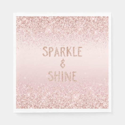 Serviette En Papier Parties scintillant brillante rose pâle (Devant)