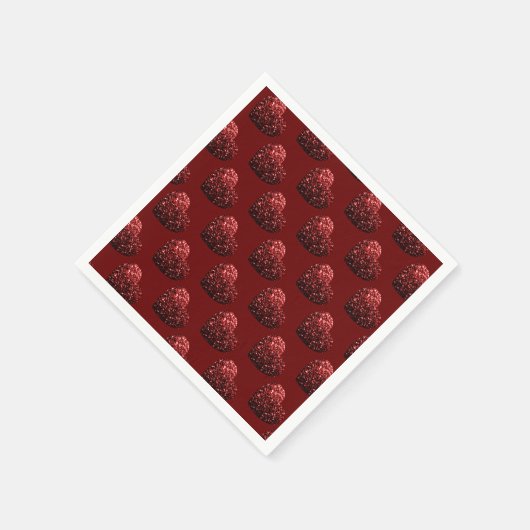 Serviette En Papier Parties scintillant cardiaque scintille motif roug (Coin)