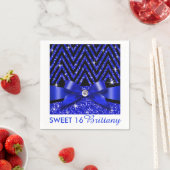 Serviette En Papier Parties scintillant Chevron Bling Diamond Bow | sa (En situation)