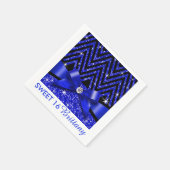 Serviette En Papier Parties scintillant Chevron Bling Diamond Bow | sa (Coin)