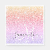 Serviette En Papier Parties scintillant colorée moderne étincelle Nom  (Devant)