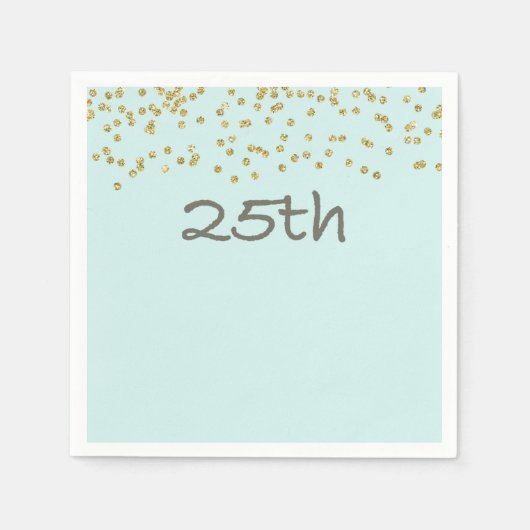 Serviette En Papier Parties scintillant Confetti 25e (Devant)