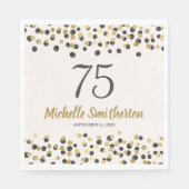 Serviette En Papier Parties scintillant Confetti en or noir 75e annive (Devant)