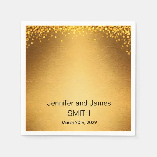 Serviette En Papier Parties scintillant Confetti Mariage personnalisé (Devant)