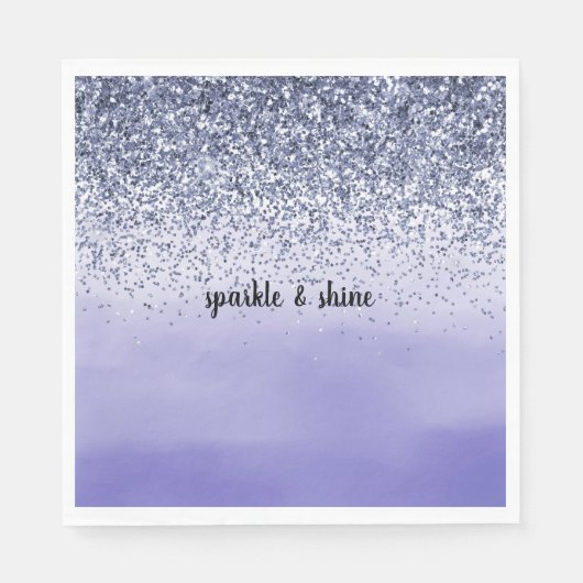 Serviette En Papier Parties scintillant d'aquarelle violette (Devant)