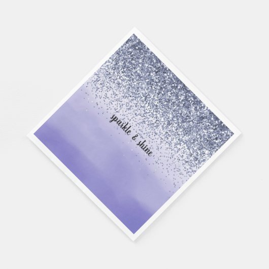 Serviette En Papier Parties scintillant d'aquarelle violette (Coin)