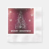 Serviette En Papier Parties scintillant d'arbre de Noël et flocons de  (Devant)