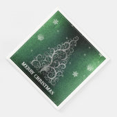 Serviette En Papier Parties scintillant d'arbre de Noël et flocons de  (Coin)