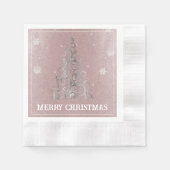 Serviette En Papier Parties scintillant d'arbre de Noël et flocons de (Devant)