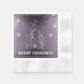 Serviette En Papier Parties scintillant d'arbre de Noël et flocons de  (Devant)