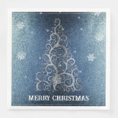 Serviette En Papier Parties scintillant d'arbre de Noël et flocons de  (Devant)