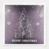 Serviette En Papier Parties scintillant d'arbre de Noël et flocons de  (Devant)