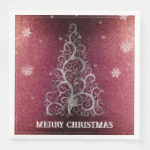 Serviette En Papier Parties scintillant d'arbre de Noël et flocons de  (Devant)