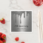 Serviette En Papier Parties scintillant d'argent 25e anniversaire Mari (En situation)