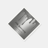Serviette En Papier Parties scintillant d'argent 25e anniversaire Mari (Coin)