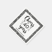 Serviette En Papier Parties scintillant d'argent 40e anniversaire (Coin)