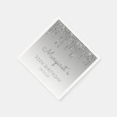 Serviette En Papier Parties scintillant d'argent 70e anniversaire (Coin)