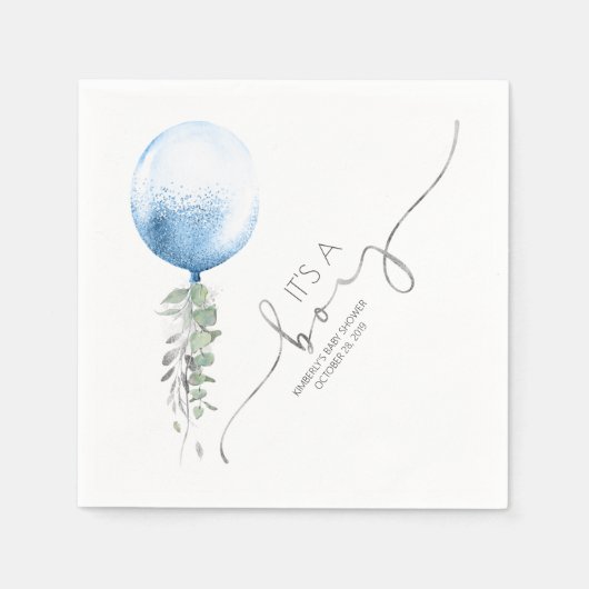 Serviette En Papier Parties scintillant d'argent Balloon Garland Éléga (Devant)