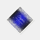 Serviette En Papier Parties scintillant d'argent Black Blue Ombre 30e (Coin)
