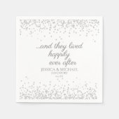 Serviette En Papier Parties scintillant d'argent blanc heureux après l (Devant)