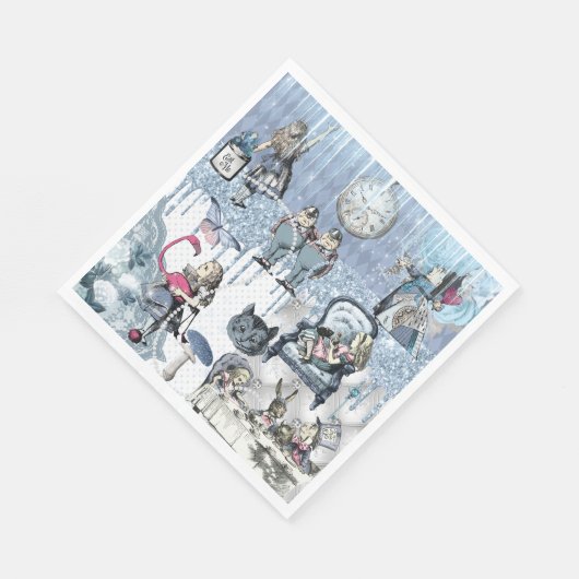 Serviette En Papier Parties scintillant d'argent Blue Ice Alice au pay (Coin)