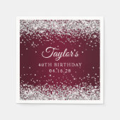 Serviette En Papier Parties scintillant d'argent Bourgogne Ombre 40e a (Devant)