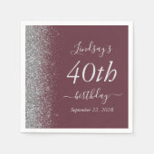 Serviette En Papier Parties scintillant d'argent bourguignonne fête du (Devant)