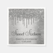 Serviette En Papier Parties scintillant d'argent de dépôt | Sweet sixt (Devant)