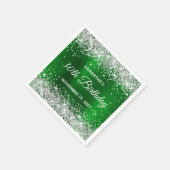 Serviette En Papier Parties scintillant d'argent Emerald Green Foil 30 (Coin)