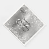 Serviette En Papier Parties scintillant d'argent et Foil 30e anniversa (Coin)