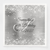 Serviette En Papier Parties scintillant d'argent et Foil 30e anniversa (Devant)