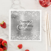 Serviette En Papier Parties scintillant d'argent et Foil 30e anniversa (En situation)