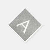 Serviette En Papier Parties scintillant d'argent et Monogramme étincel (Coin)