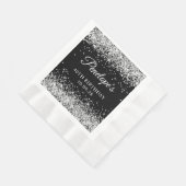 Serviette En Papier Parties scintillant d'argent et Noir 40e anniversa (Coin)