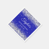 Serviette En Papier Parties scintillant d'argent et Royal Blue Quincea (Coin)