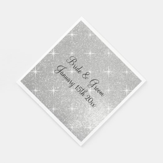 Serviette En Papier Parties scintillant d'argent étincelante gala thèm (Coin)