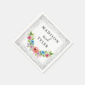 Serviette En Papier Parties scintillant d'argent étincelles Aquarelle  (Coin)