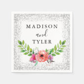 Serviette En Papier Parties scintillant d'argent étincelles Aquarelle  (Devant)