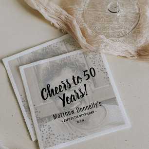 Serviette En Papier Parties scintillant d'argent personnalisée Photo f