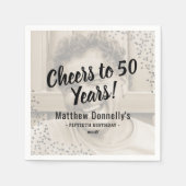 Serviette En Papier Parties scintillant d'argent personnalisée Photo f (Devant)